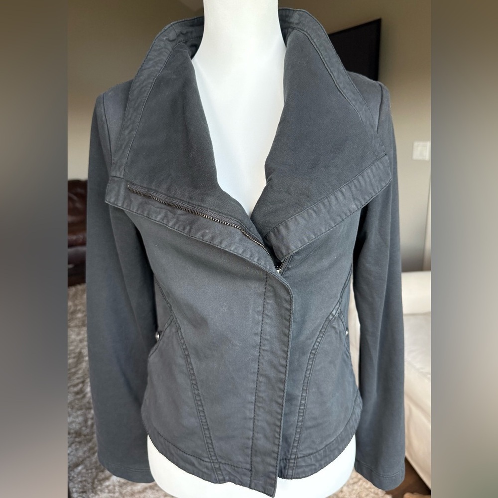 Peyton Jensen SMALL Washed Black Marlow Jacket Moto Style, NWT